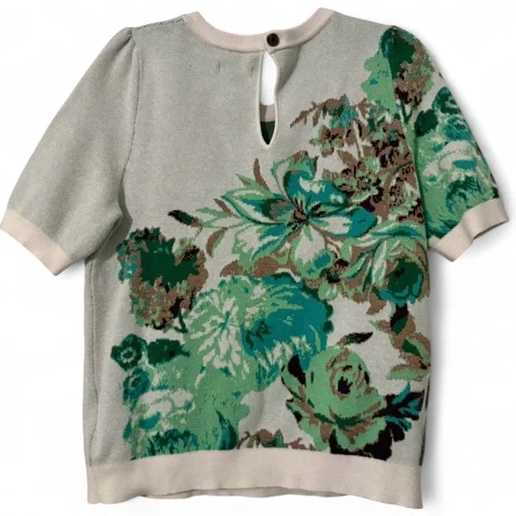 EUC Maeve by Anthropologie short sleeve floral sweater - Picture 6 of 7